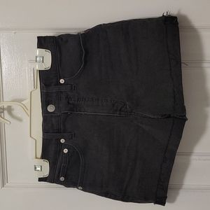 Madewell black high-rise denim shorts